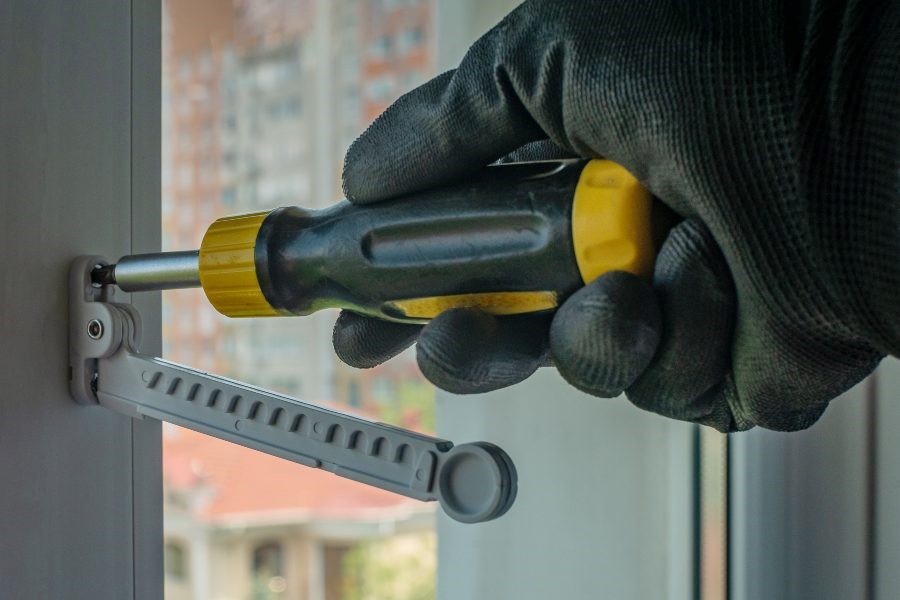 worker fixing fibreglass